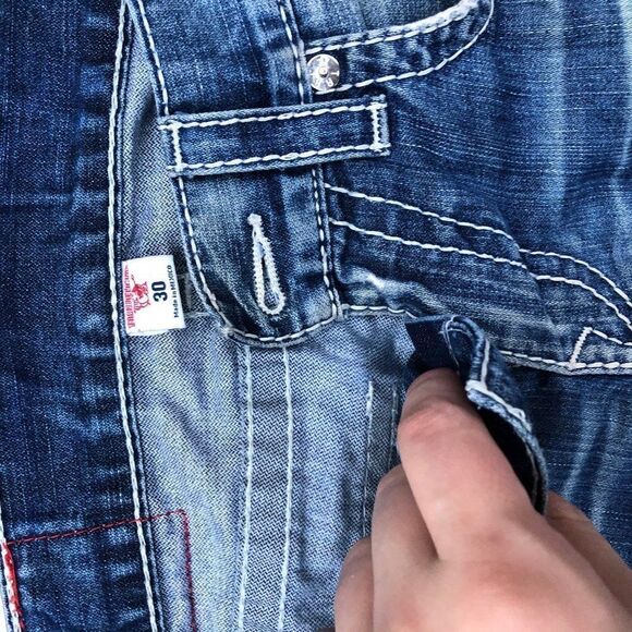 Vintage True Religion Jeans Size 30 SLIM BIG T Blue - Picture 10 of 10